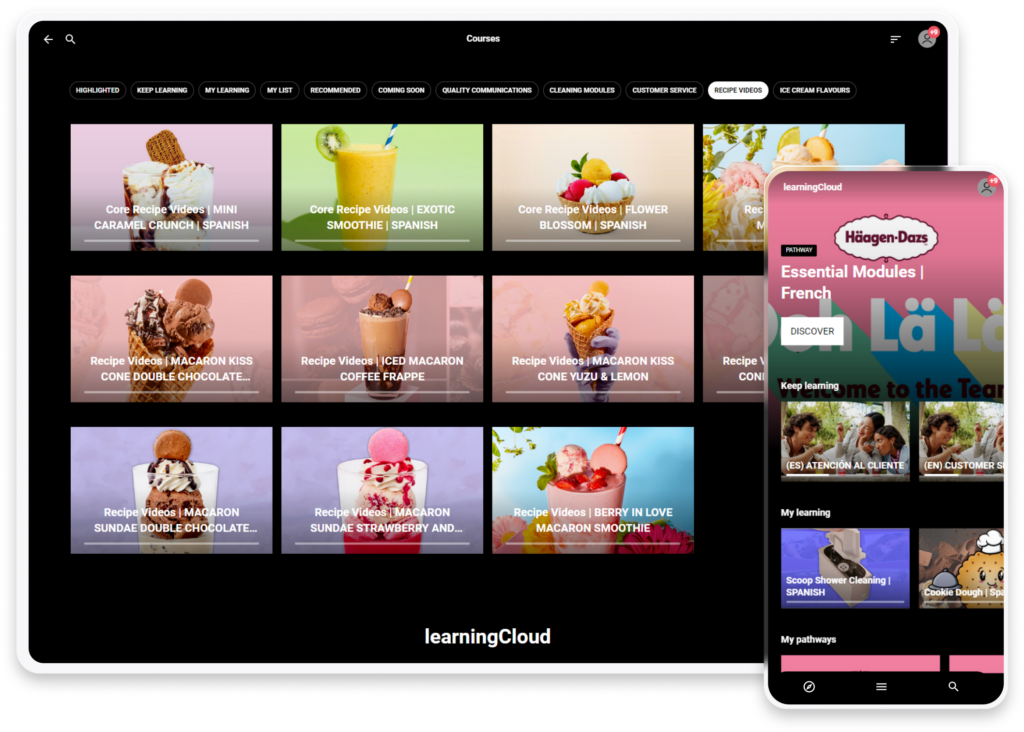 Häagen-Dazs learning experience in Netex Cloud