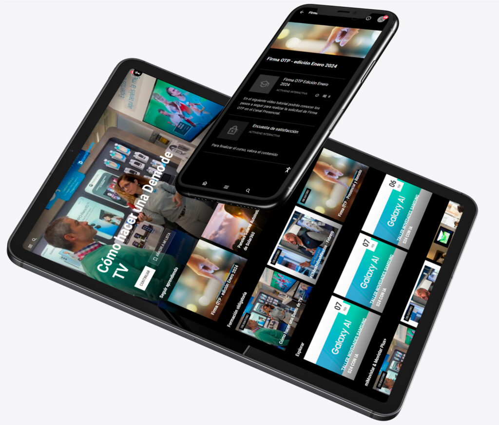 Telefónica learning campus on mobile and tablet